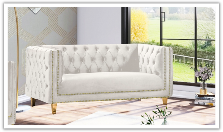 Meridian Furniture Michelle Velvet Upholstered Loveseat Sofa-Jennifer Furniture