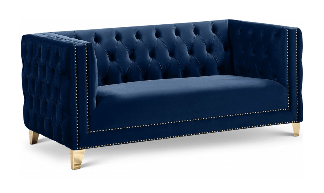 Meridian Furniture Michelle Velvet Upholstered Loveseat Sofa-Jennifer Furniture