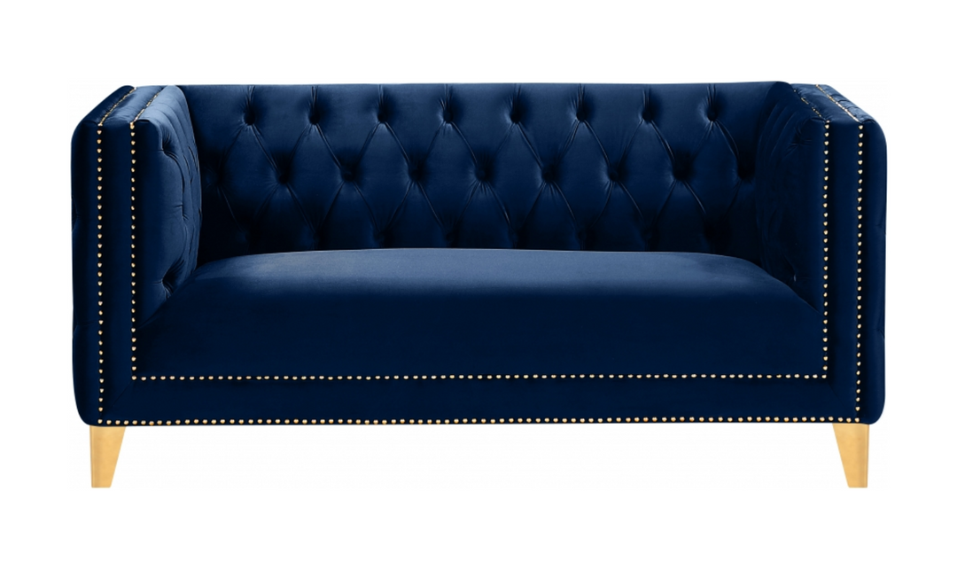 Meridian Furniture Michelle Velvet Upholstered Loveseat Sofa-Jennifer Furniture
