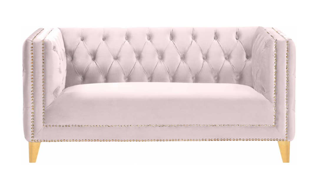 Meridian Furniture Michelle Velvet Upholstered Loveseat Sofa-Jennifer Furniture