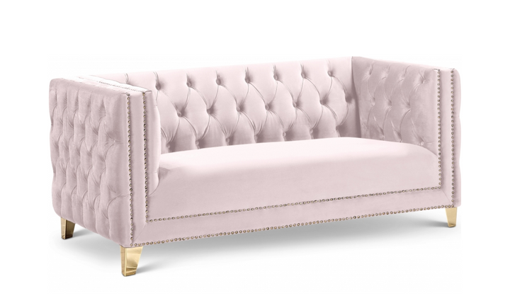 Meridian Furniture Michelle Velvet Upholstered Loveseat Sofa-Jennifer Furniture