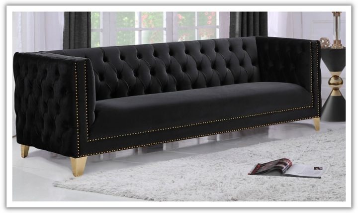 Meridian Furniture Michelle Velvet Upholstered Sofa-Jennifer Furniture