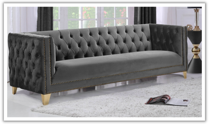Meridian Furniture Michelle Velvet Upholstered Sofa-Jennifer Furniture