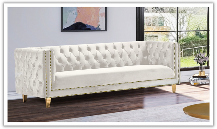 Meridian Furniture Michelle Velvet Upholstered Sofa-Jennifer Furniture