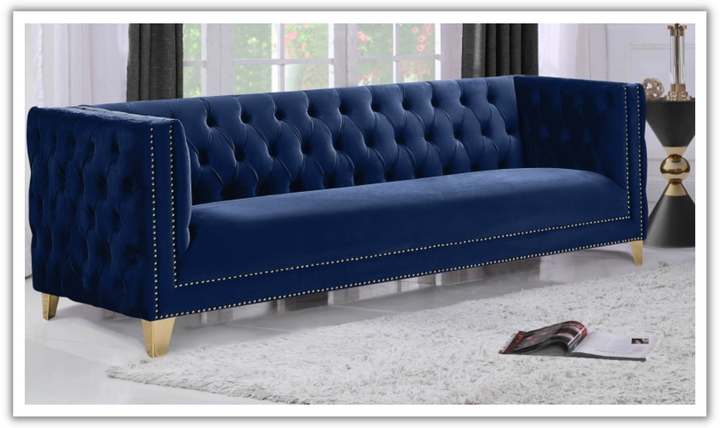 Meridian Furniture Michelle Velvet Upholstered Sofa-Jennifer Furniture