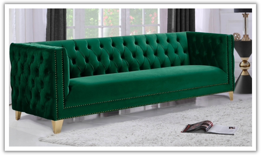 Meridian Furniture Michelle Velvet Upholstered Sofa-Jennifer Furniture