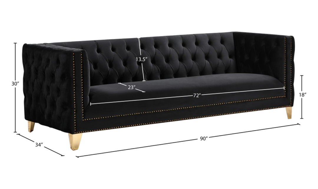Meridian Furniture Michelle Velvet Upholstered Sofa-Jennifer Furniture