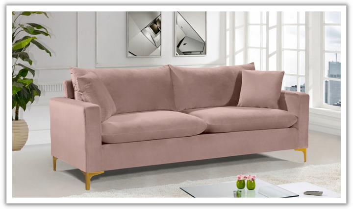 Meridian Furniture Naomi Velvet Upholstered Sofa-Jennifer Furniture