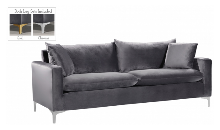 Meridian Furniture Naomi 3-Seater Velvet Upholstered Sofa