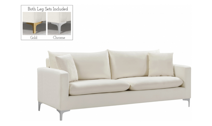 Meridian Furniture Naomi 3-Seater Velvet Upholstered Sofa