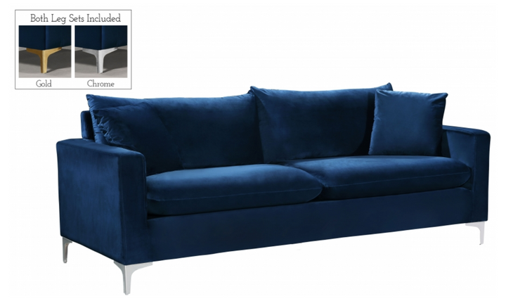 Meridian Furniture Naomi 3-Seater Velvet Upholstered Sofa