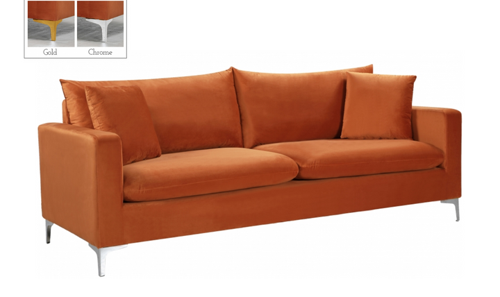Meridian Furniture Naomi 3-Seater Velvet Upholstered Sofa