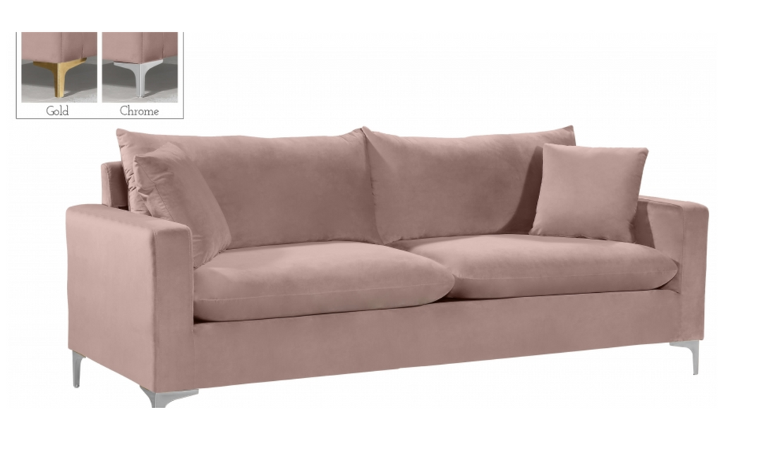 Meridian Furniture Naomi 3-Seater Velvet Upholstered Sofa