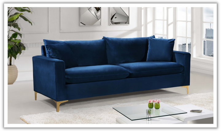 Meridian Furniture Naomi Velvet Upholstered Sofa-Jennifer Furniture