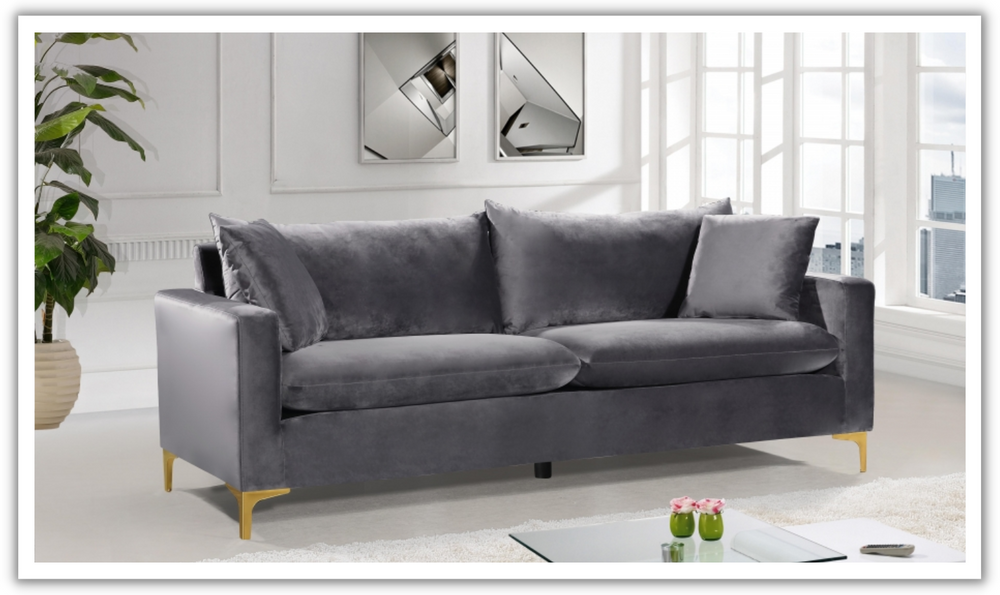 Meridian Furniture Naomi Velvet Upholstered Sofa-Jennifer Furniture