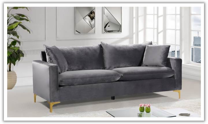 Meridian Furniture Naomi Velvet Upholstered Sofa-Jennifer Furniture