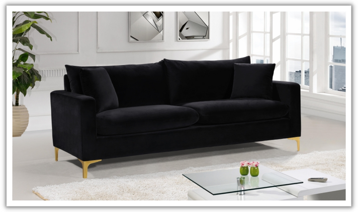 Meridian Furniture Naomi 3-Seater Velvet Upholstered Sofa