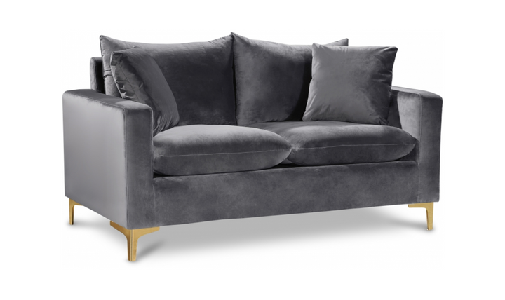 Meridian Furniture Naomi 58" Velvet Upholstered Loveseat