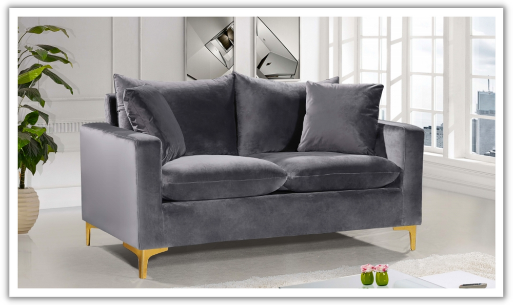 Meridian Furniture Naomi  Velvet Upholstered Loveseat-Jennifer Furniture