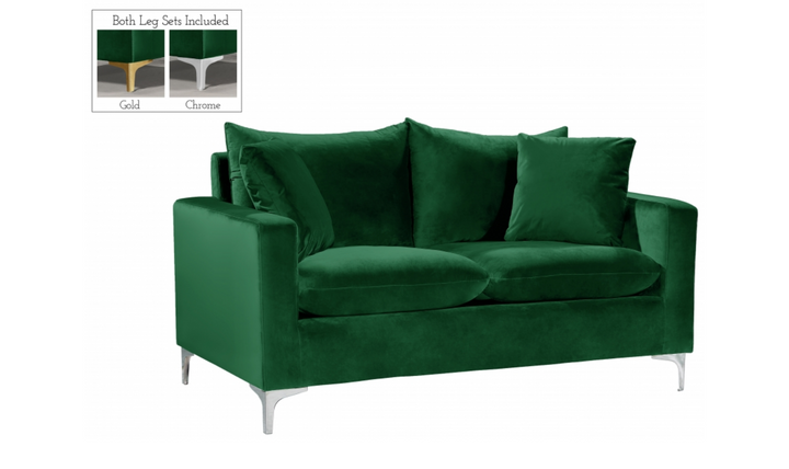 Meridian Furniture Naomi 58" Velvet Upholstered Loveseat