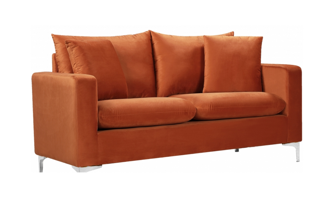 Meridian Furniture Naomi 58" Velvet Upholstered Loveseat
