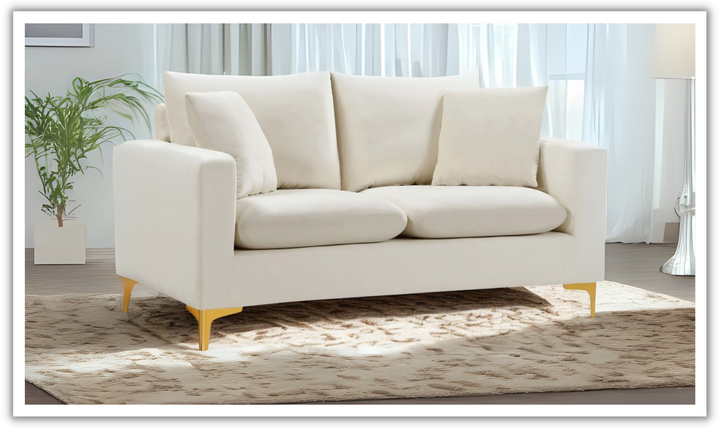 Meridian Furniture Naomi  Velvet Upholstered Loveseat-Jennifer Furniture
