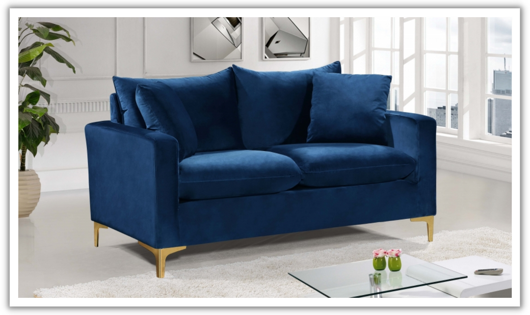 Meridian Furniture Naomi  Velvet Upholstered Loveseat-Jennifer Furniture