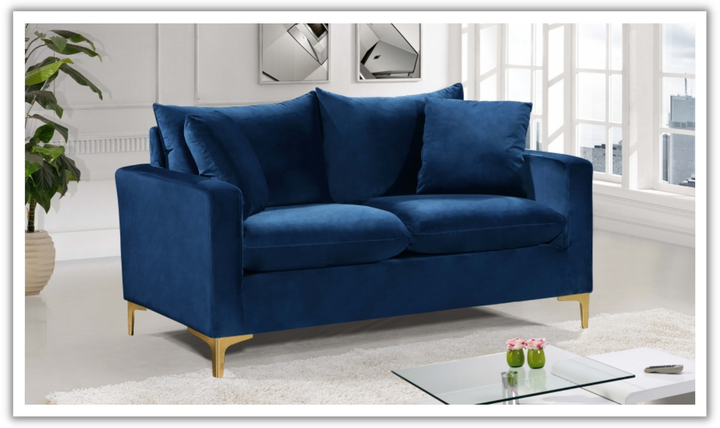 Meridian Furniture Naomi  Velvet Upholstered Loveseat-Jennifer Furniture