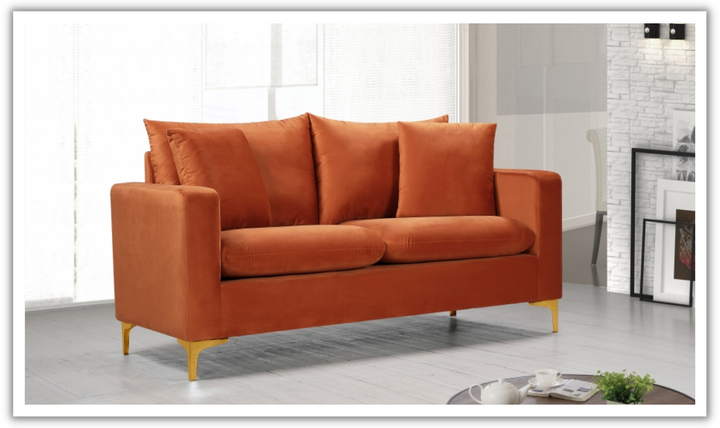 Meridian Furniture Naomi 58" Velvet Upholstered Loveseat