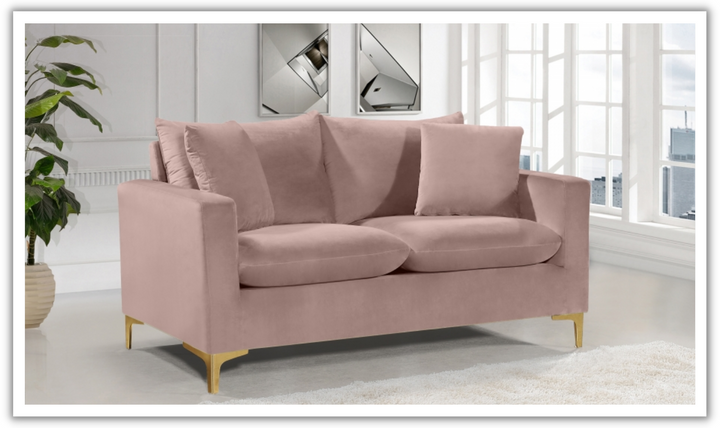 Meridian Furniture Naomi  Velvet Upholstered Loveseat-Jennifer Furniture