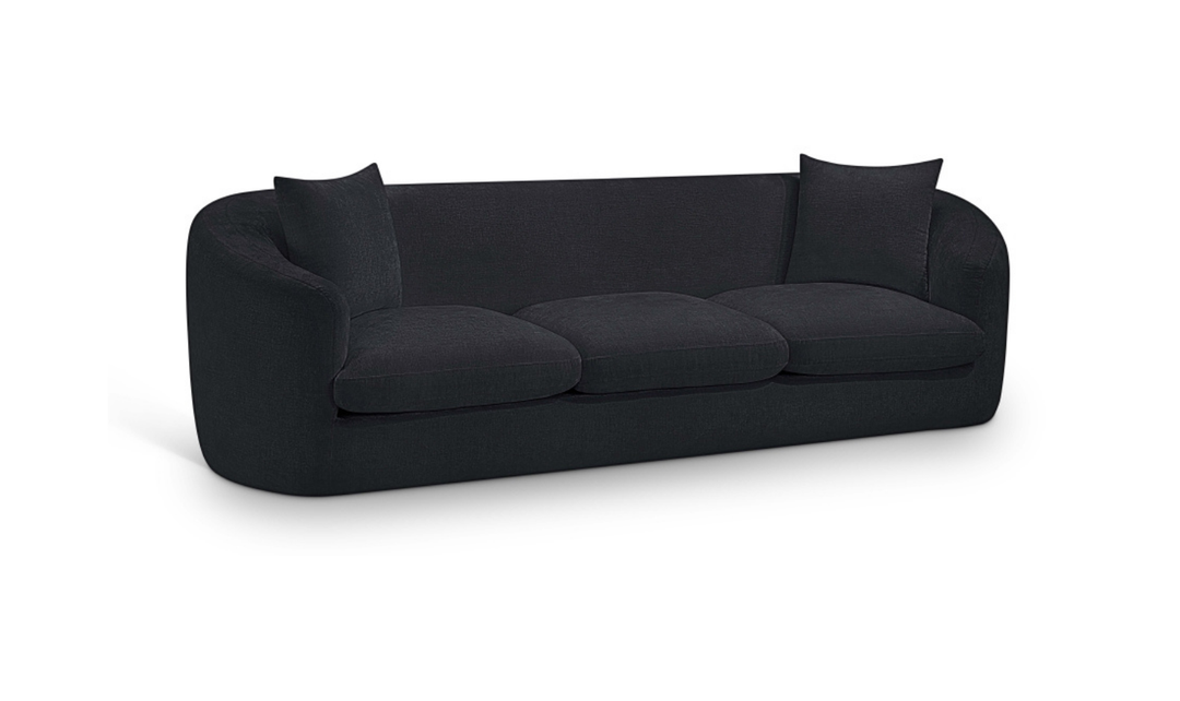 Meridian Furniture Penelope 3-Seater Chenille Fabric Upholstered Sofa
