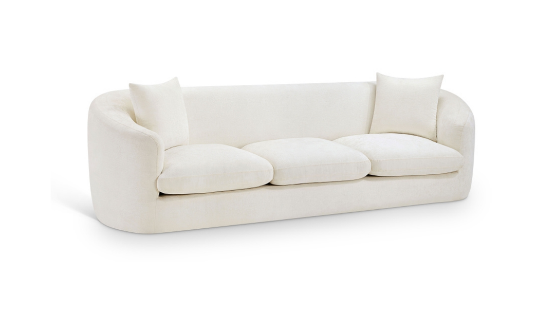 Meridian Furniture Penelope 3-Seater Chenille Fabric Upholstered Sofa