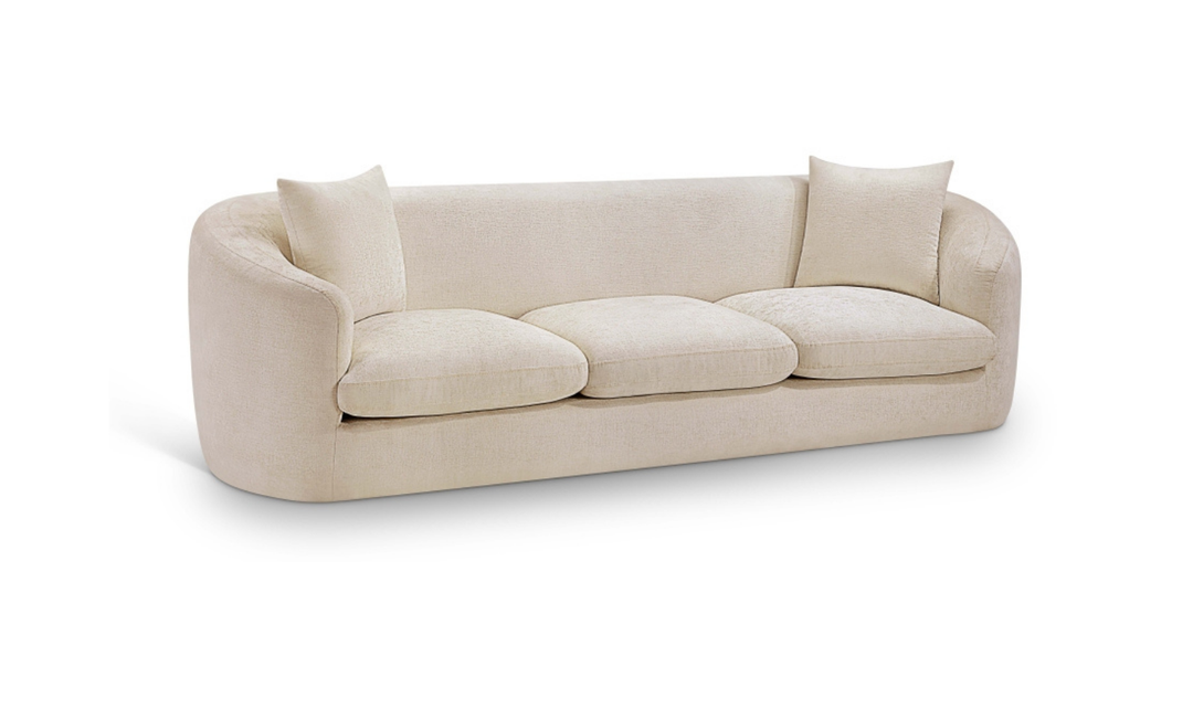 Meridian Furniture Penelope 3-Seater Chenille Fabric Upholstered Sofa