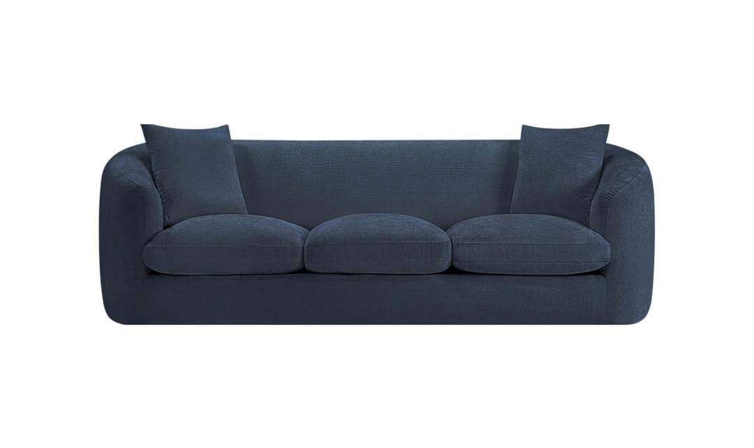 Meridian Furniture Penelope 3-Seater Chenille Fabric Upholstered Sofa
