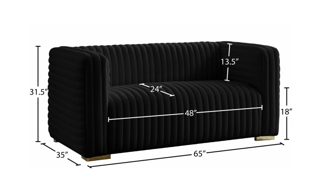Meridian Furniture Ravish Velvet Upholstered Loveseats