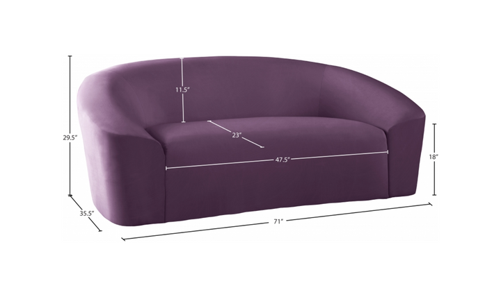 Meridian Furniture Riley 2-Seater Velvet Fabric Loveseat