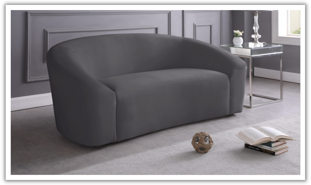 Meridian Furniture Riley 2-Seater Velvet Fabric Loveseat