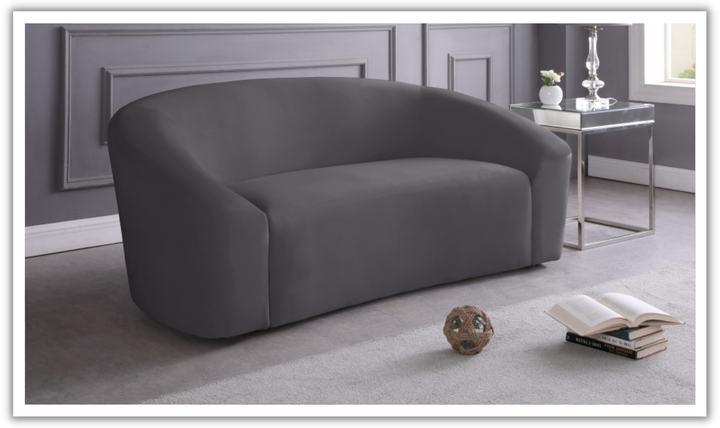 Meridian Furniture Riley 2-Seater Velvet Fabric Loveseat