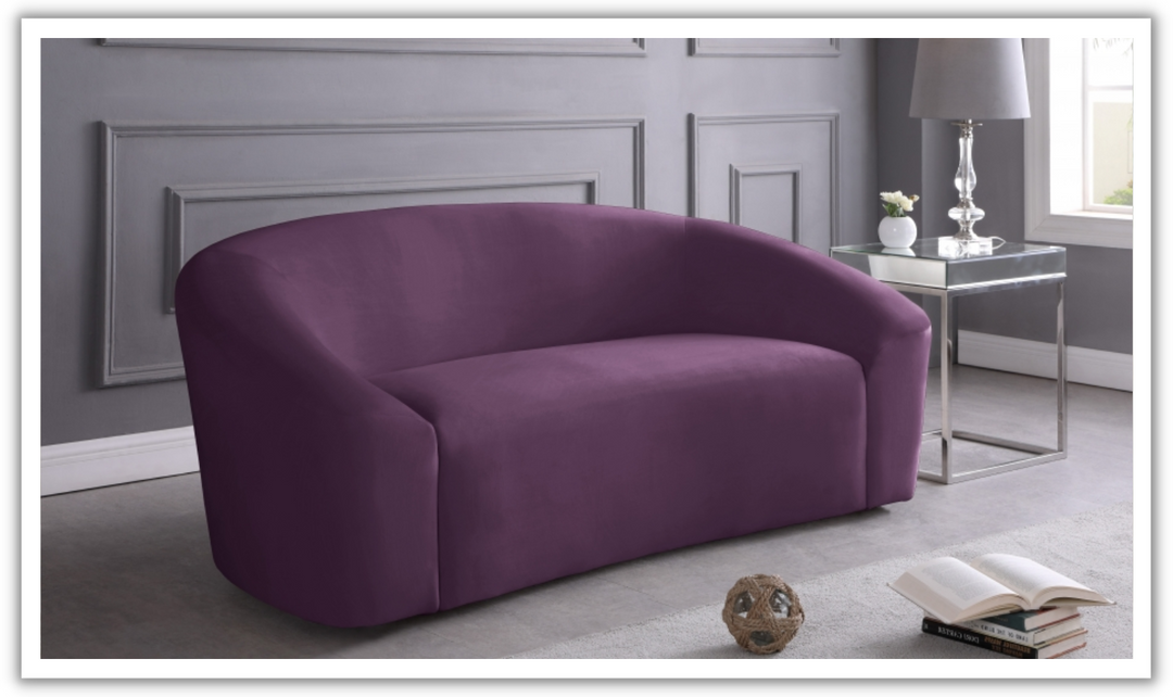 Meridian Furniture Riley 2-Seater Velvet Fabric Loveseat