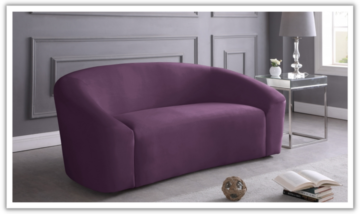 Meridian Furniture Riley 2-Seater Velvet Fabric Loveseat