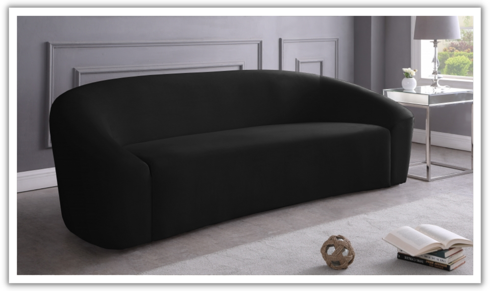 Meridian Furniture Riley 3-Seater Velvet Fabric Upholstered Sofa - Jennifer Furniture