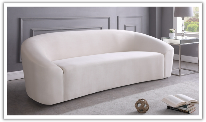 Meridian Furniture Riley 3-Seater Velvet Fabric Upholstered Sofa - Jennifer Furniture