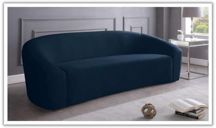 Meridian Furniture Riley 3-Seater Velvet Fabric Upholstered Sofa - Jennifer Furniture
