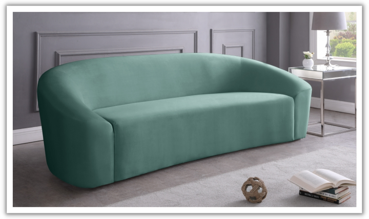Meridian Furniture Riley 3-Seater Velvet Fabric Upholstered Sofa - Jennifer Furniture