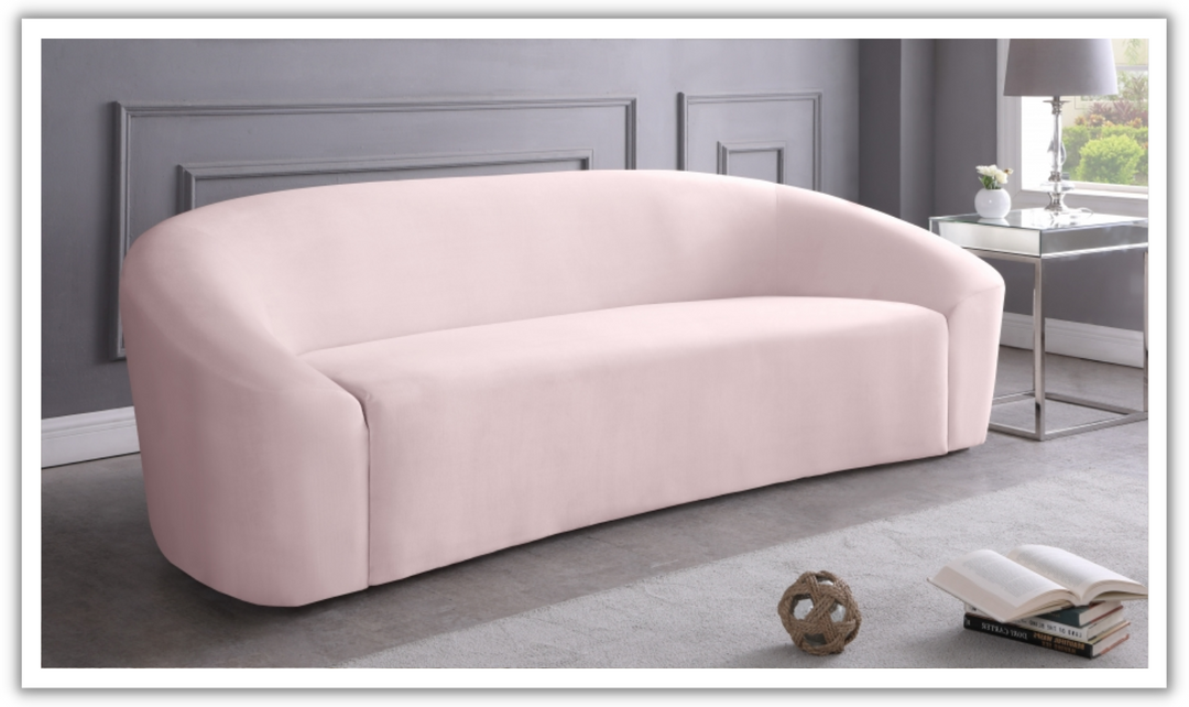 Meridian Furniture Riley 3-Seater Velvet Fabric Upholstered Sofa - Jennifer Furniture