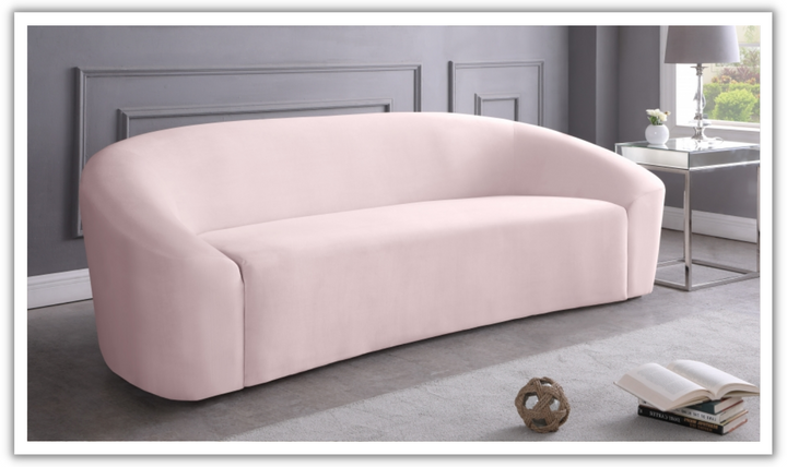 Meridian Furniture Riley 3-Seater Velvet Fabric Upholstered Sofa - Jennifer Furniture
