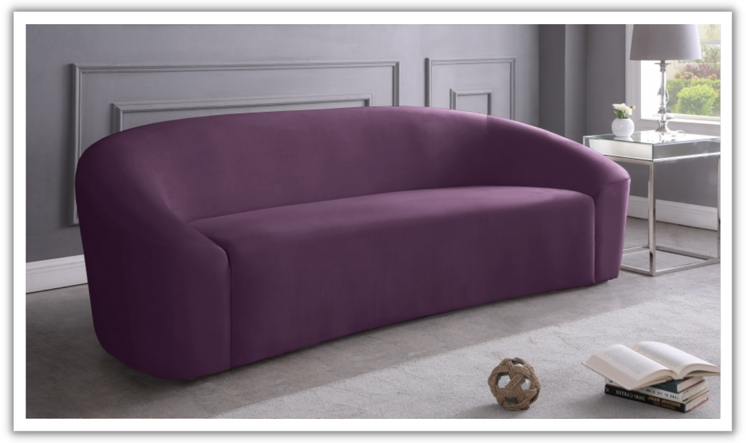 Meridian Furniture Riley 3-Seater Velvet Fabric Upholstered Sofa - Jennifer Furniture