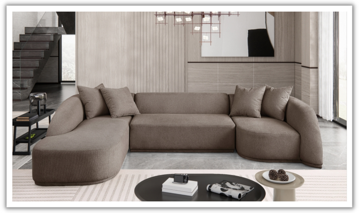 Meridian Furniture Rita Fabric Upholstered 3pc. Sectional Sofa
