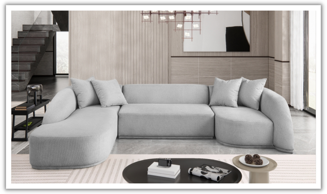 Meridian Furniture Rita Fabric Upholstered 3pc. Sectional Sofa