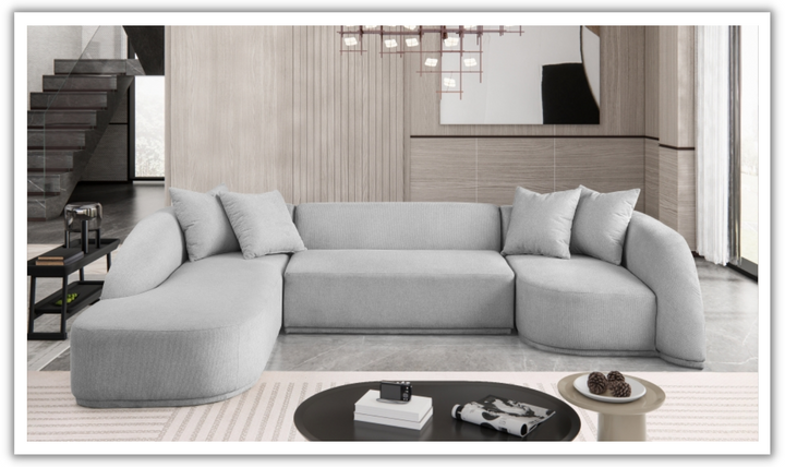 Meridian Furniture Rita Fabric Upholstered 3pc. Sectional Sofa